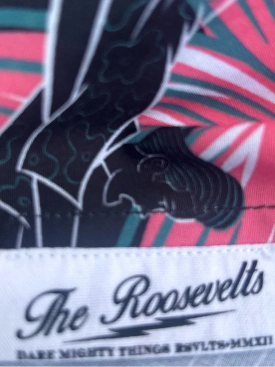 RSVLTS Black Button-Up with Pink & Teal Tropical Print - Picture 5 of 6